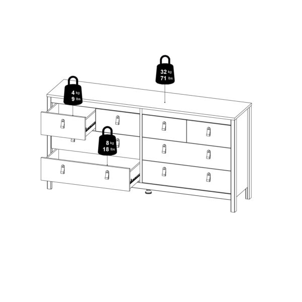 Madrid Double Dresser 4+4 Drawers in Cashmere - Image 12