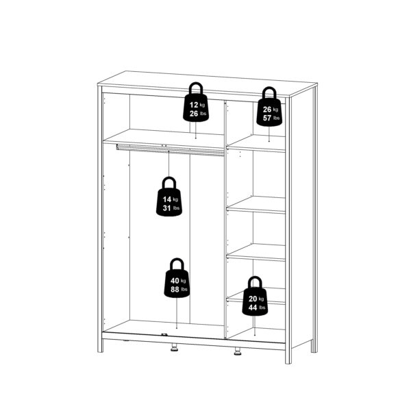 Madrid Wardrobe with 3 Doors in Jackson Hickory Oak - Image 13