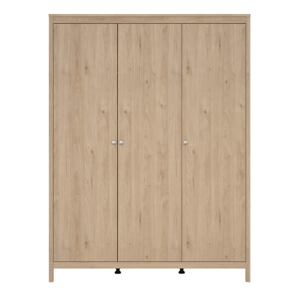 Madrid Wardrobe with 3 Doors in Jackson Hickory Oak - Image 2