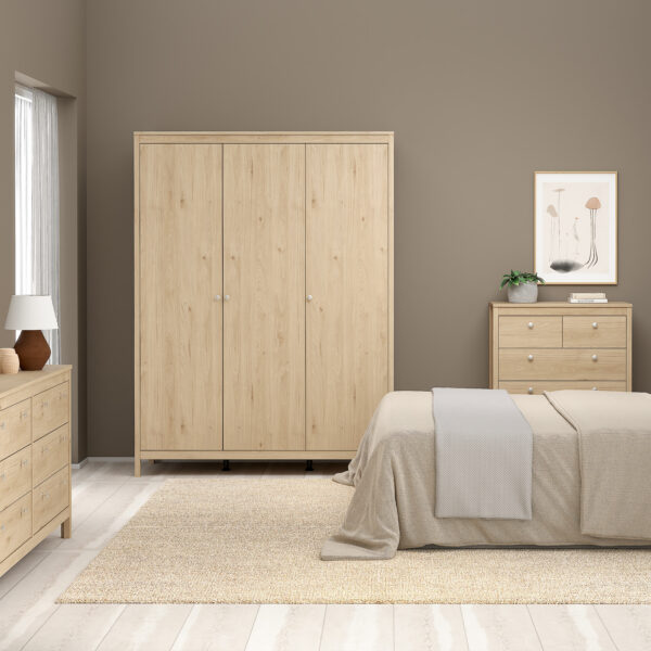 Madrid Wardrobe with 3 Doors in Jackson Hickory Oak - Image 6