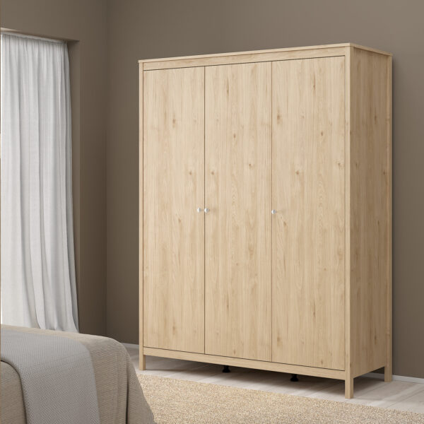 Madrid Wardrobe with 3 Doors in Jackson Hickory Oak - Image 7