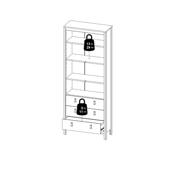 Madrid China Cabinet 2 Glass Doors with 3 Drawers in Matt Black - Image 14