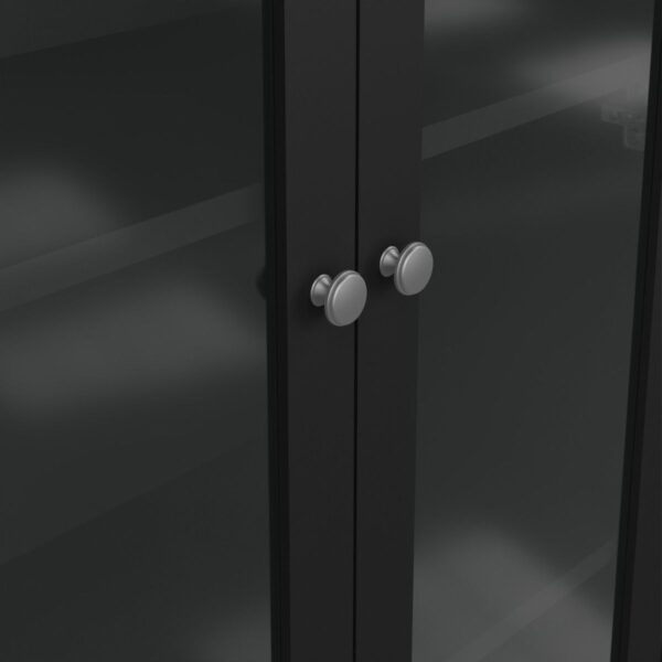 Madrid China Cabinet 2 Glass Doors with 3 Drawers in Matt Black - Image 10