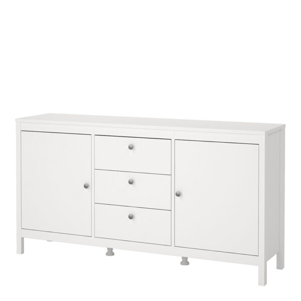 Madrid Sideboard 2 Doors 3 Drawers in White - Image 3