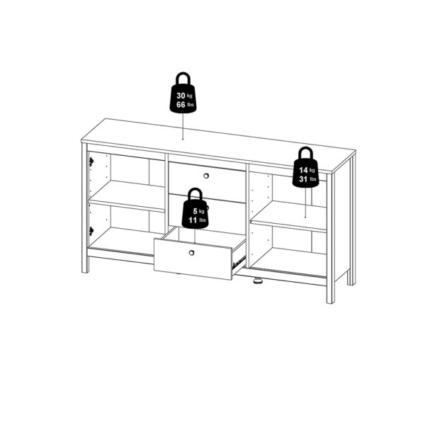 Madrid Sideboard 2 Doors 3 Drawers in Matt Black - Image 12