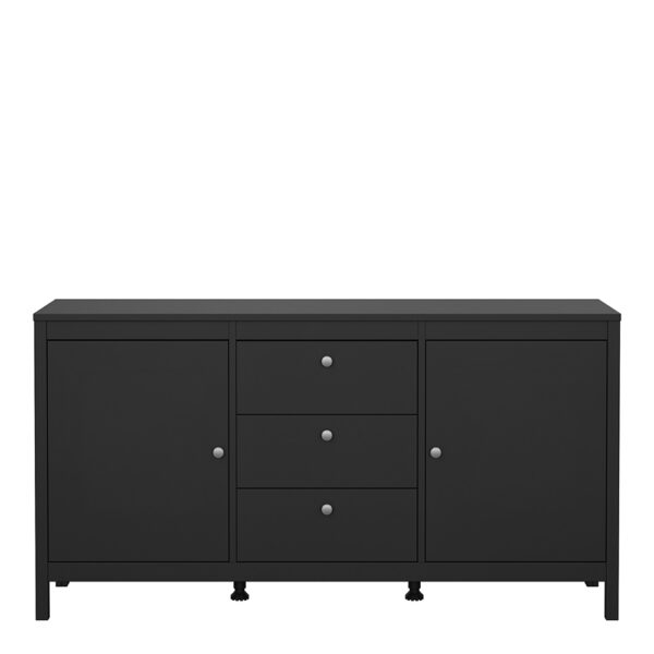 Madrid Sideboard 2 Doors 3 Drawers in Matt Black - Image 2