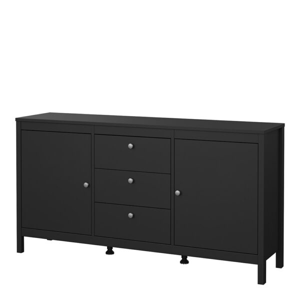 Madrid Sideboard 2 Doors 3 Drawers in Matt Black - Image 3