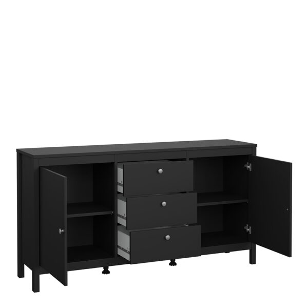 Madrid Sideboard 2 Doors 3 Drawers in Matt Black - Image 5