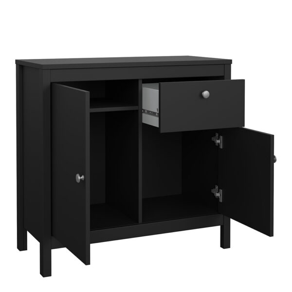 Madrid Sideboard 2 Doors 1 Drawer in Matt Black - Image 3