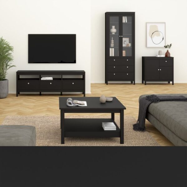 Madrid Sideboard 2 Doors 1 Drawer in Matt Black - Image 2
