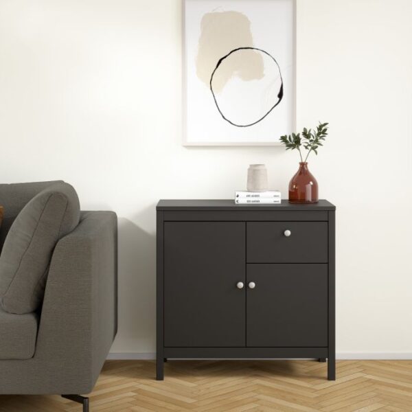 Madrid Sideboard 2 Doors 1 Drawer in Matt Black - Image 8