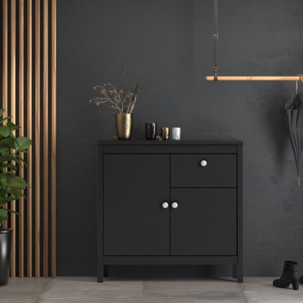 Madrid Sideboard 2 Doors 1 Drawer in Matt Black - Image 9