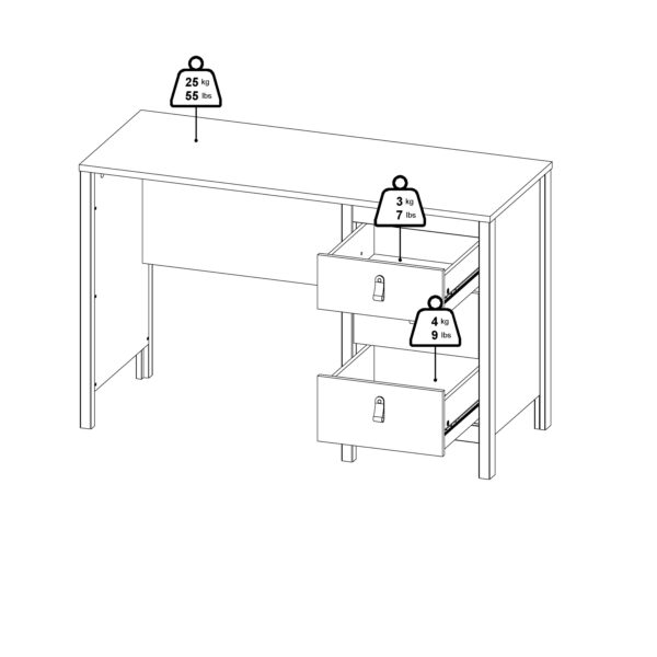 Madrid Desk 3 Drawers in Jackson Hickory Oak - Image 12