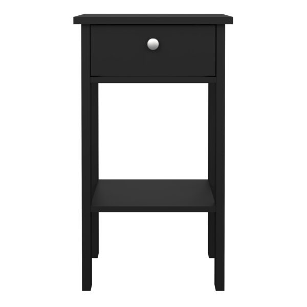 Madrid Bedside Table with 1 Drawer in Matt Black - Image 3