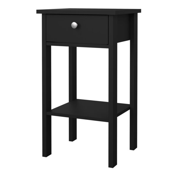 Madrid Bedside Table with 1 Drawer in Matt Black - Image 4