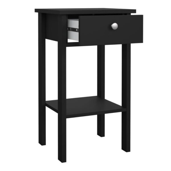 Madrid Bedside Table with 1 Drawer in Matt Black - Image 7