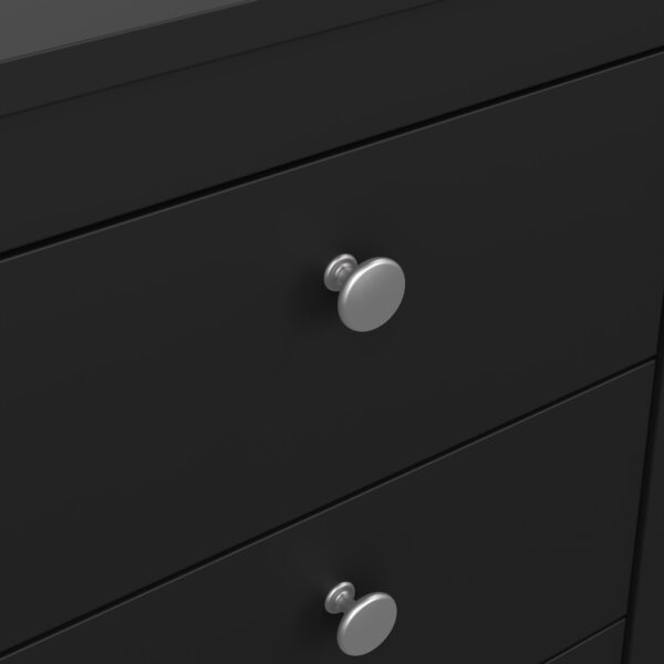 Madrid Bedside Table 3 Drawers in Matt Black - Image 8