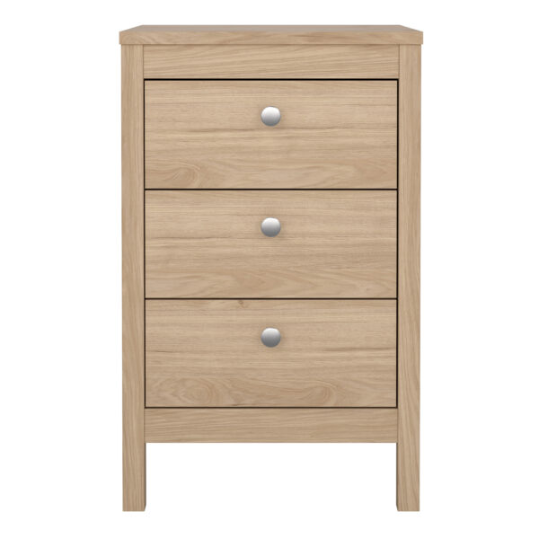 Madrid Bedside Table 3 Drawers in Jackson Hickory Oak - Image 3