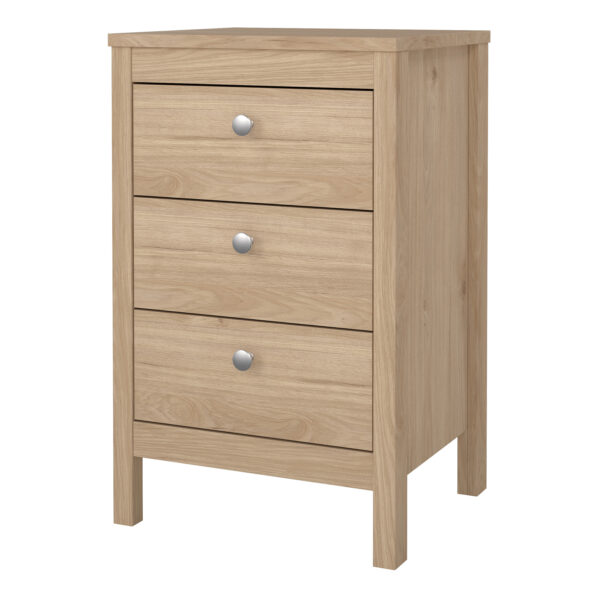 Madrid Bedside Table 3 Drawers in Jackson Hickory Oak - Image 4