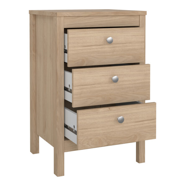 Madrid Bedside Table 3 Drawers in Jackson Hickory Oak - Image 7