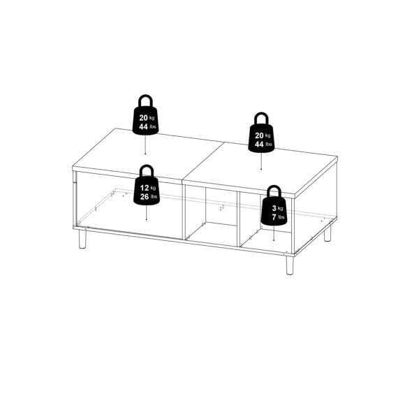Rome Coffee Table with Sliding Top in Jackson Hickory Oak and Matt Black - Image 15