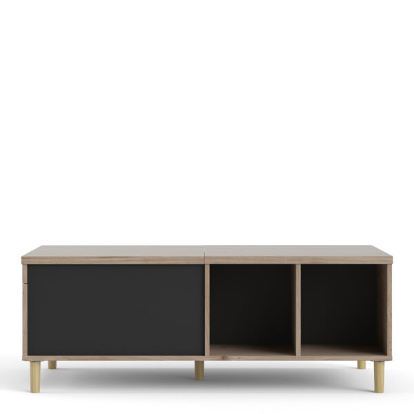 Rome Coffee Table with Sliding Top in Jackson Hickory Oak and Matt Black - Image 2