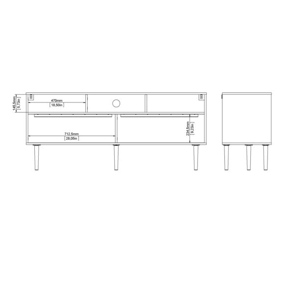 Rome TV Unit 2 Sliding Doors in Jackson Hickory Oak and Matt Black - Image 14