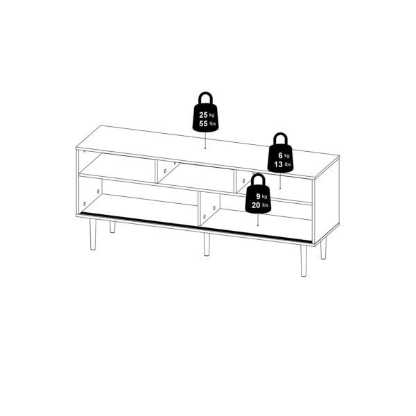 Rome TV Unit 2 Sliding Doors in Jackson Hickory Oak and Matt Black - Image 15
