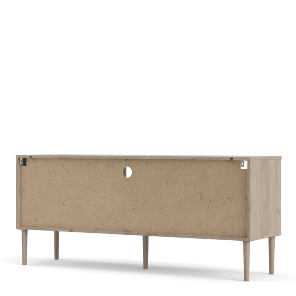 Rome TV Unit 2 Sliding Doors in Jackson Hickory Oak and Matt Black - Image 4