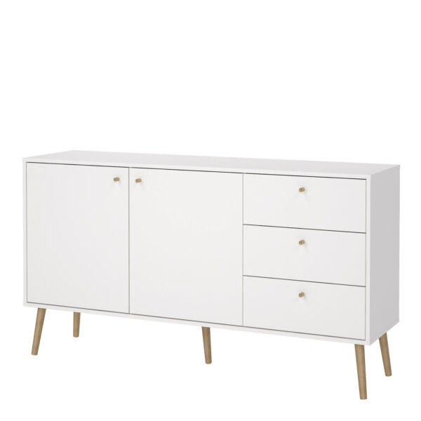 Cumbria Sideboard 2 Doors + 3 Drawers White - Image 3