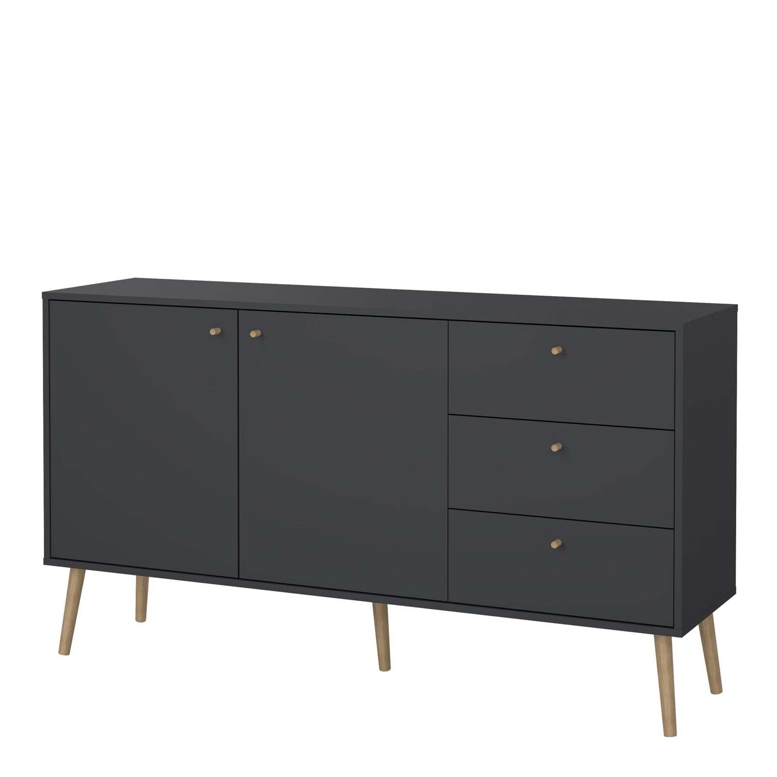 Cumbria Sideboard 2 Doors + 3 Drawers Dark Grey - Image 4