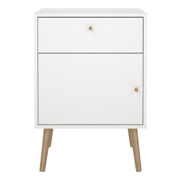 Cumbria Nightstand 1 Door + 1 Drawer White - Image 2