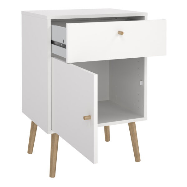 Cumbria Nightstand 1 Door + 1 Drawer White - Image 5