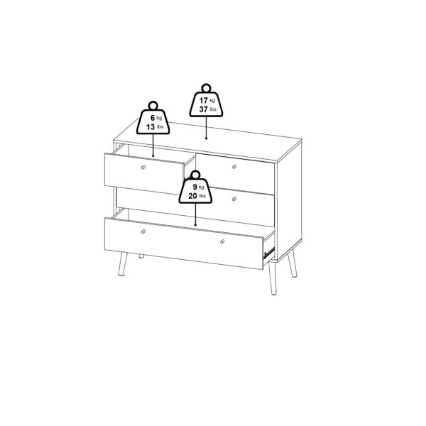 Cumbria Chest 2 + 2 Drawers Dark Grey - Image 13