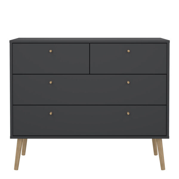 Cumbria Chest 2 + 2 Drawers Dark Grey - Image 2