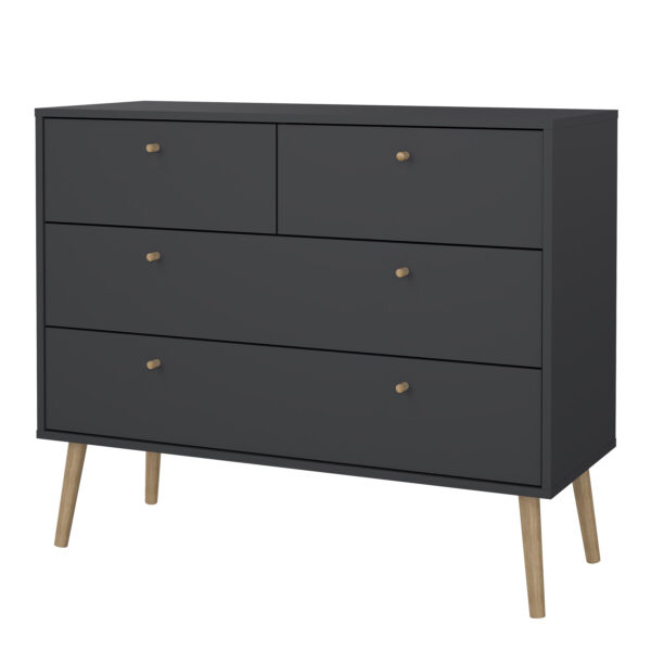Cumbria Chest 2 + 2 Drawers Dark Grey - Image 3