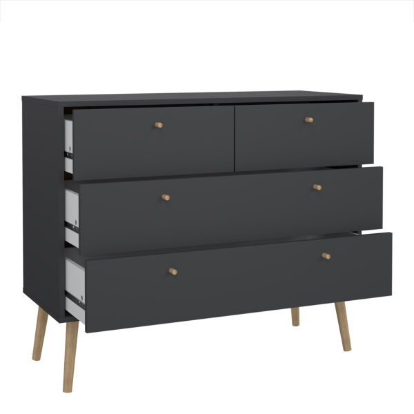 Cumbria Chest 2 + 2 Drawers Dark Grey - Image 5