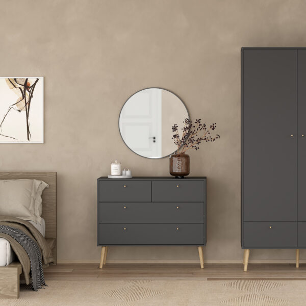 Cumbria Chest 2 + 2 Drawers Dark Grey - Image 6