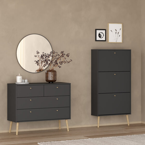 Cumbria Chest 2 + 2 Drawers Dark Grey - Image 7