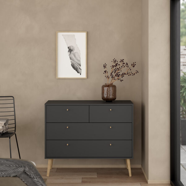 Cumbria Chest 2 + 2 Drawers Dark Grey - Image 8