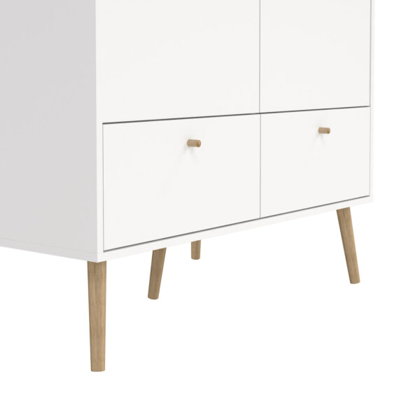 Cumbria Wardrobe with 2 Doors + 2 Drawers White - Image 12