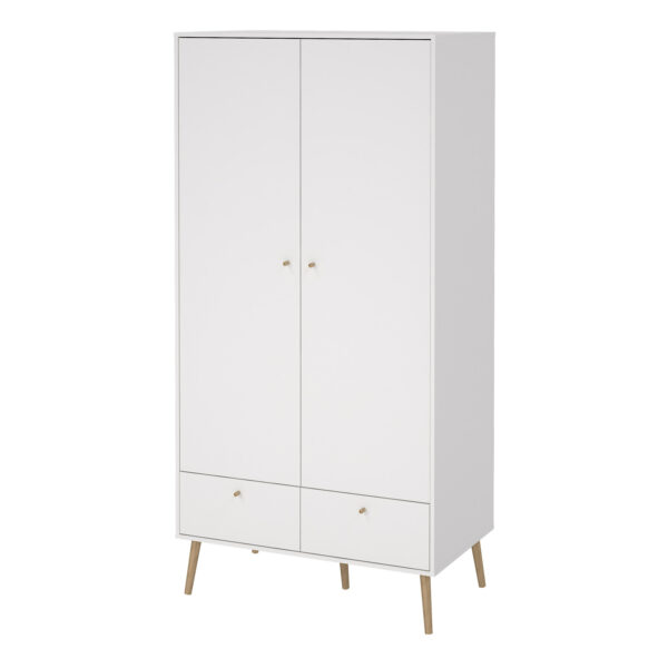 Cumbria Wardrobe with 2 Doors + 2 Drawers White - Image 3