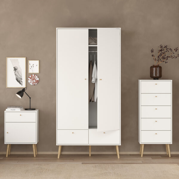 Cumbria Wardrobe with 2 Doors + 2 Drawers White - Image 7