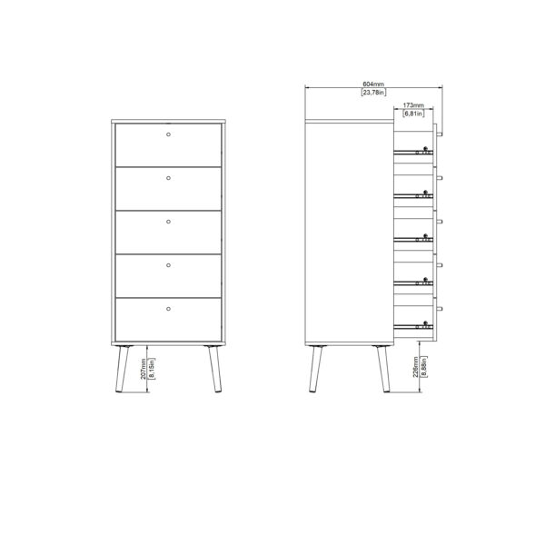 Cumbria Chest 5 Drawers White - Image 11