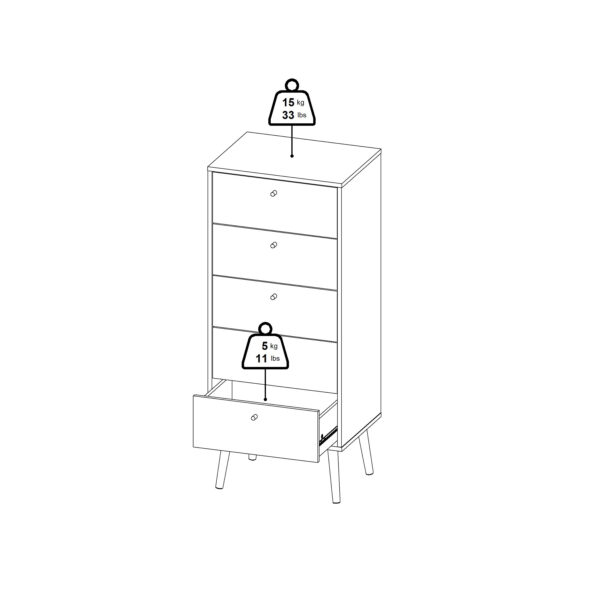 Cumbria Chest 5 Drawers White - Image 12
