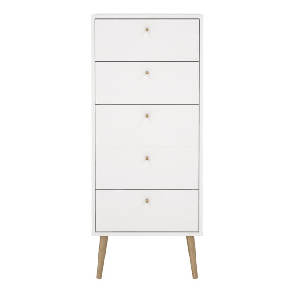 Cumbria Chest 5 Drawers White - Image 2