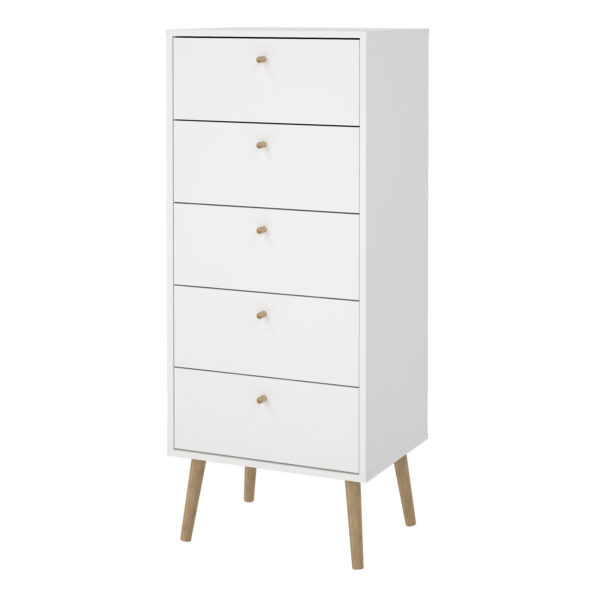 Cumbria Chest 5 Drawers White - Image 3