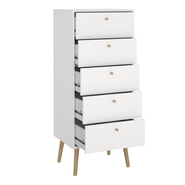 Cumbria Chest 5 Drawers White - Image 5