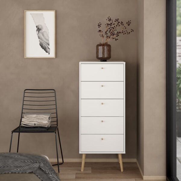 Cumbria Chest 5 Drawers White - Image 7