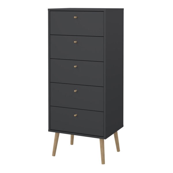 Cumbria Chest 5 Drawers Dark Grey - Image 4